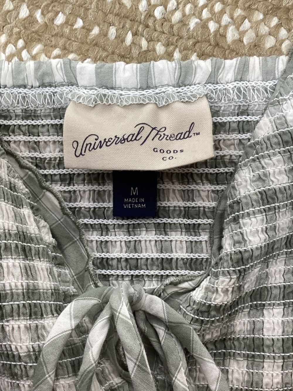 Universal Thread Medium Sage Green Gingham Maxi Dress - Picture 7 of 12